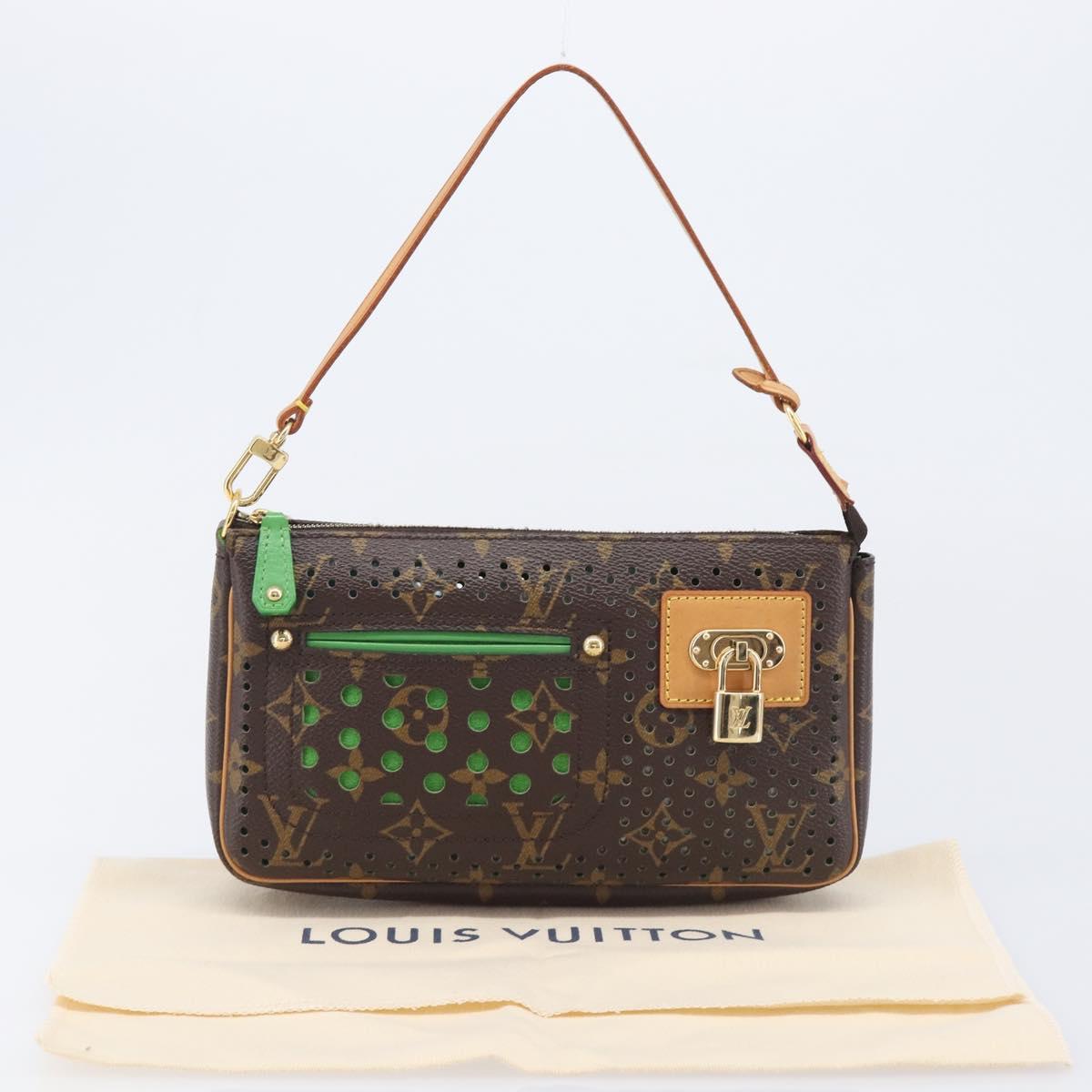 LOUIS VUITTON Monogram Perfo Pochette Accessoires Vert M95184 LV Auth 210664SAV