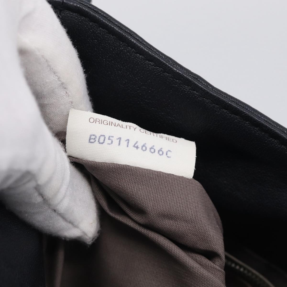 Bottega Veneta INTRECCIATO Shoulder Bag Leather Black Auth 210667V