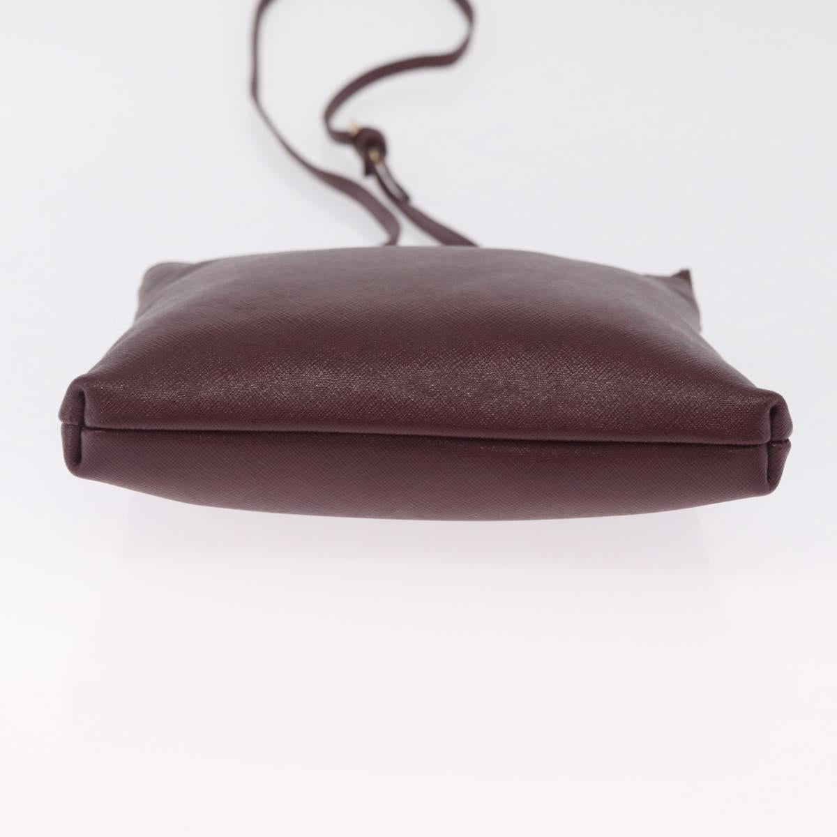 Vivienne Westwood Shoulder Bag Leather Bordeaux Gold Auth 210668A