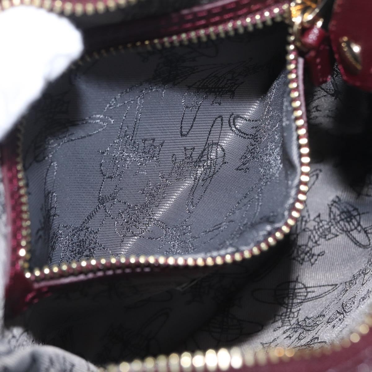 Vivienne Westwood Shoulder Bag Leather Bordeaux Gold Auth 210668A