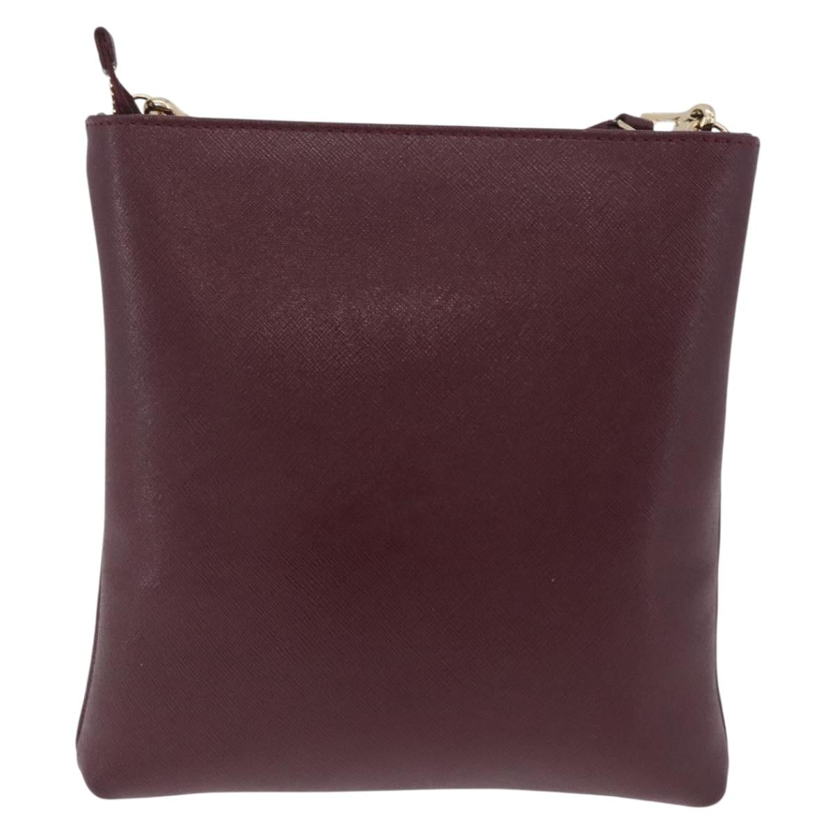Vivienne Westwood Shoulder Bag Leather Bordeaux Gold Auth 210668A