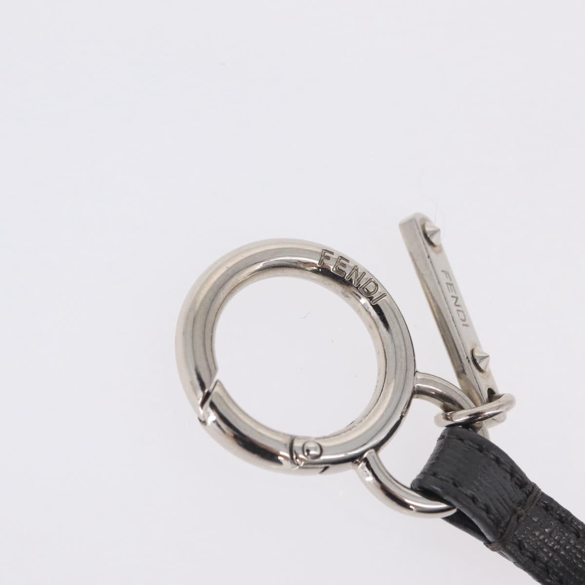 FENDI Bag Charm fur Gray Silver Auth 210671M