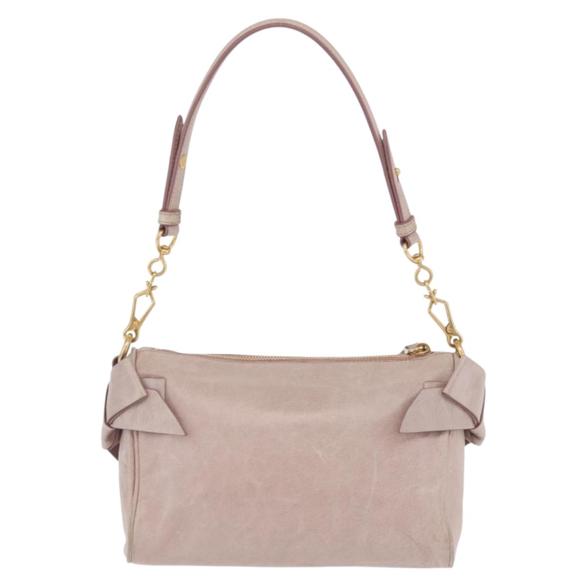 Miu Miu Shoulder Bag Vitellolux Pink Gold Auth 210676A