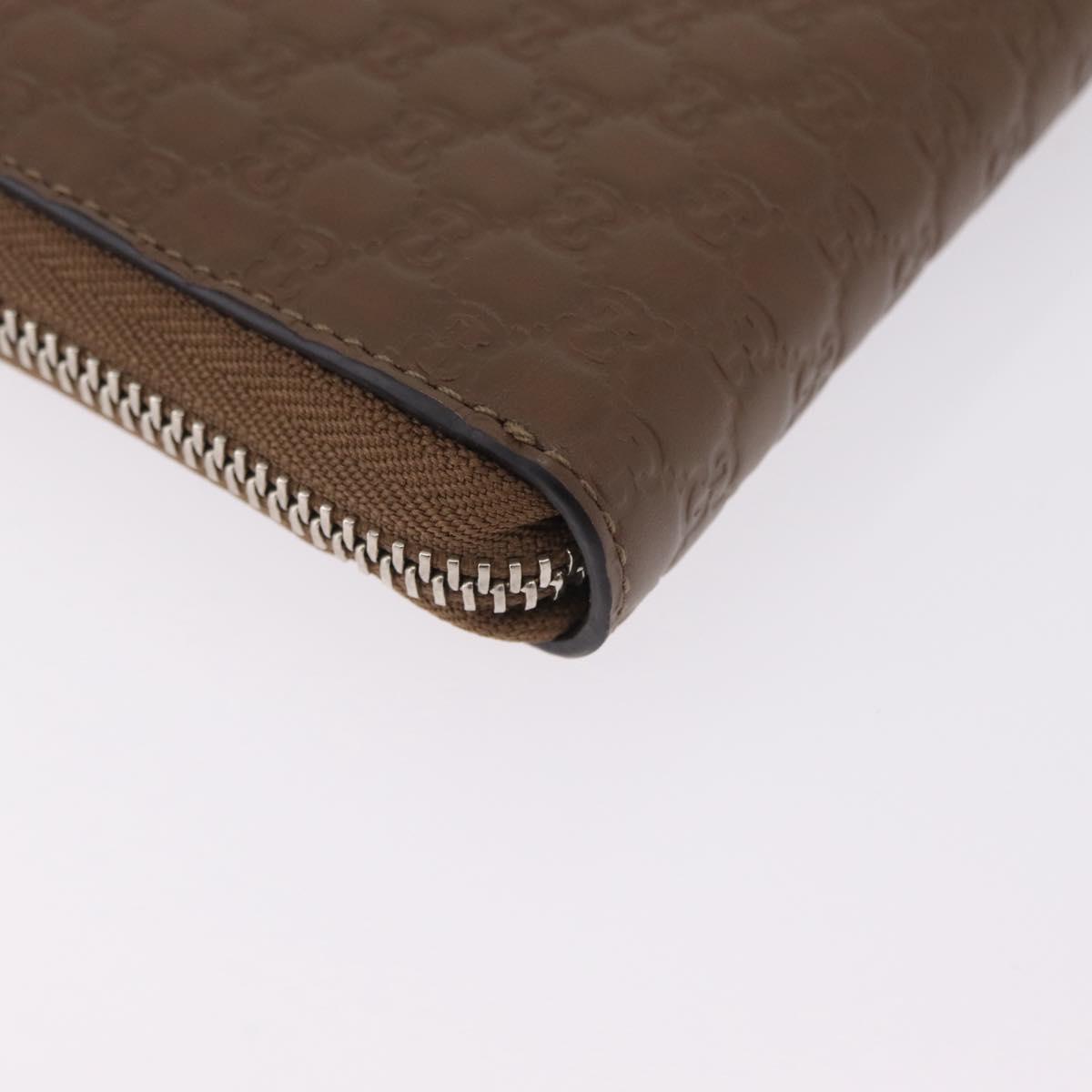GUCCI Micro Guccissima Long Wallet Leather Outlet Beige 391465 Auth 210681A