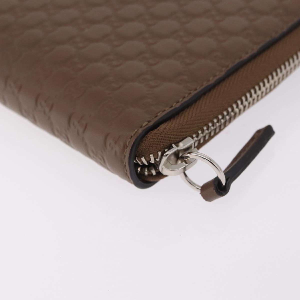 GUCCI Micro Guccissima Long Wallet Leather Outlet Beige 391465 Auth 210681A