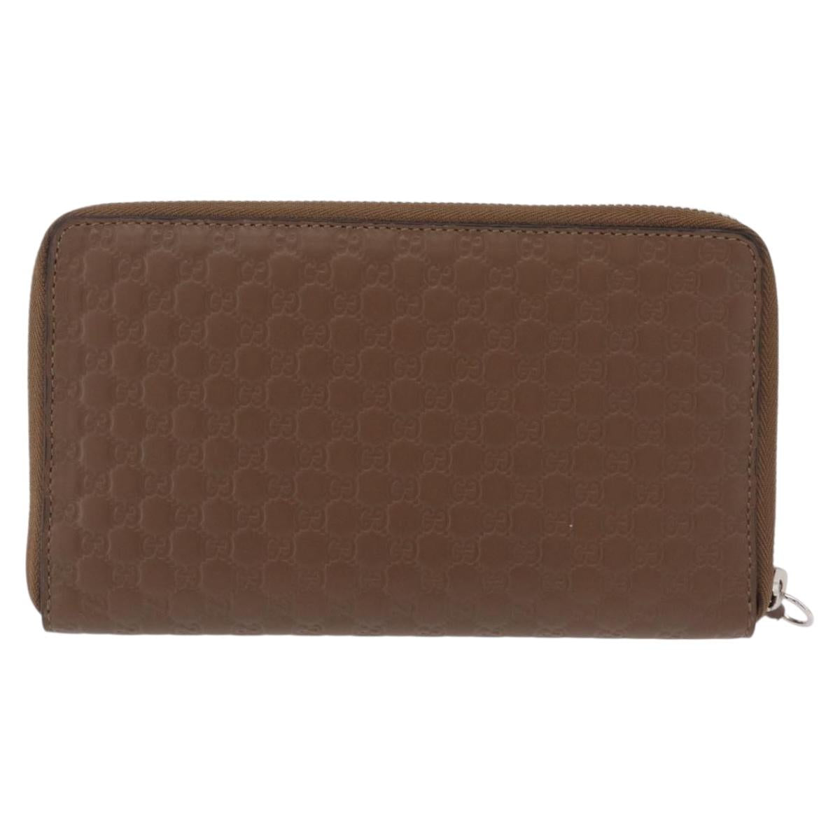 GUCCI Micro Guccissima Long Wallet Leather Outlet Beige 391465 Auth 210681A