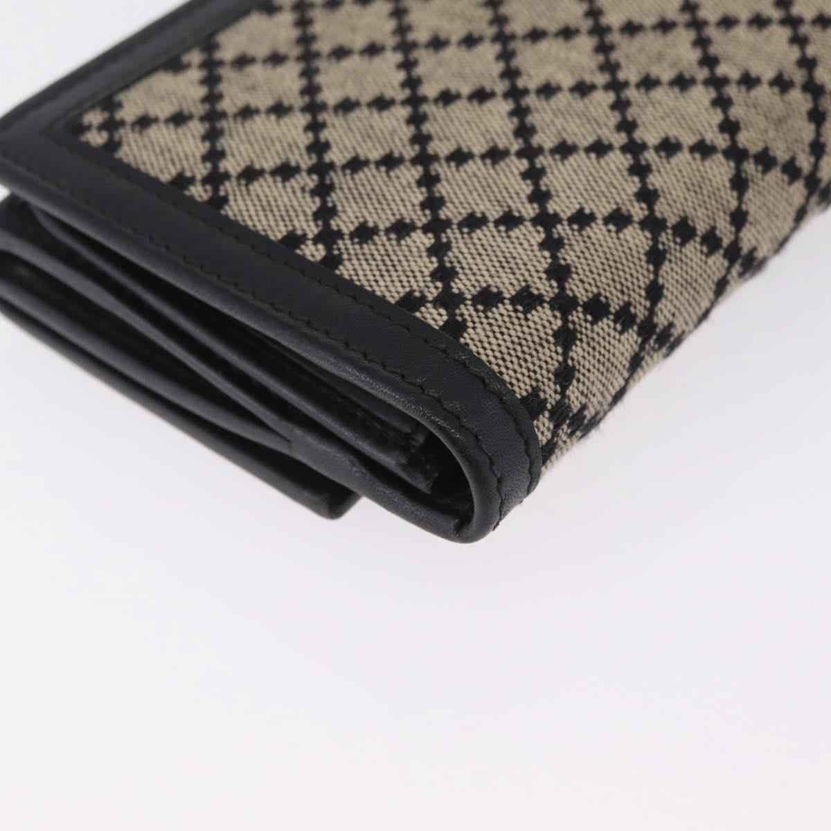 GUCCI Diamante Sherry Line Long Wallet Canvas Beige Gold Auth 210684A