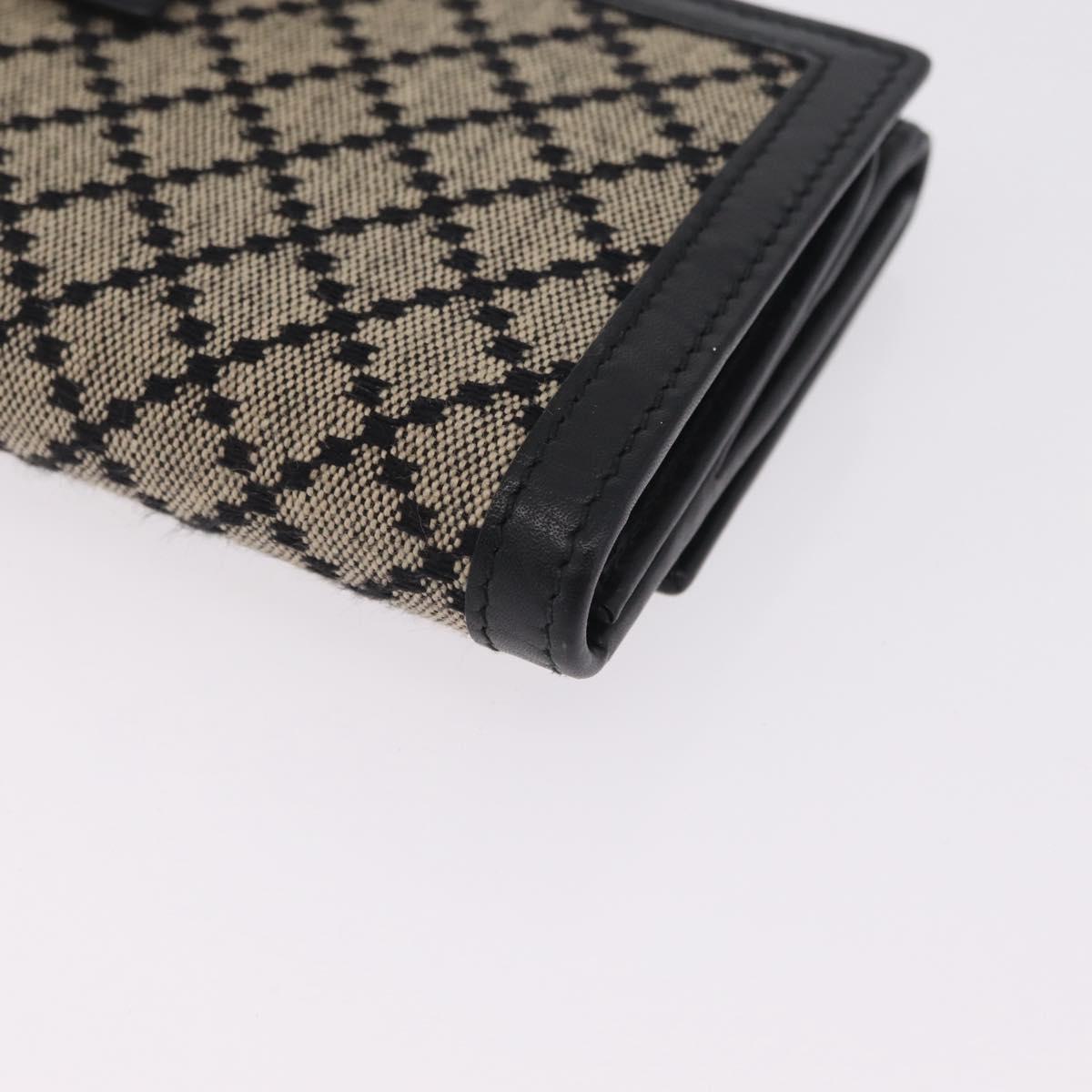 GUCCI Diamante Sherry Line Long Wallet Canvas Beige Gold Auth 210684A