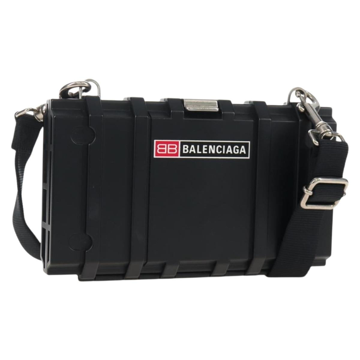 Balenciaga Toolbox Shoulder Bag Plastic Black Silver 658765 Auth 210688M