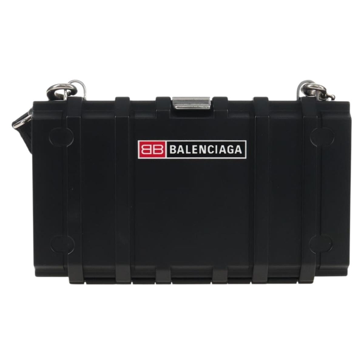 Balenciaga Toolbox Shoulder Bag Plastic Black Silver 658765 Auth 210688M
