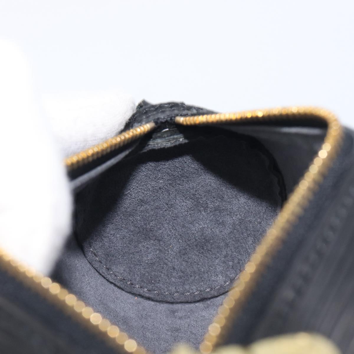 LOUIS VUITTON Epi Soufflot Pouch Black LV Auth 210689A