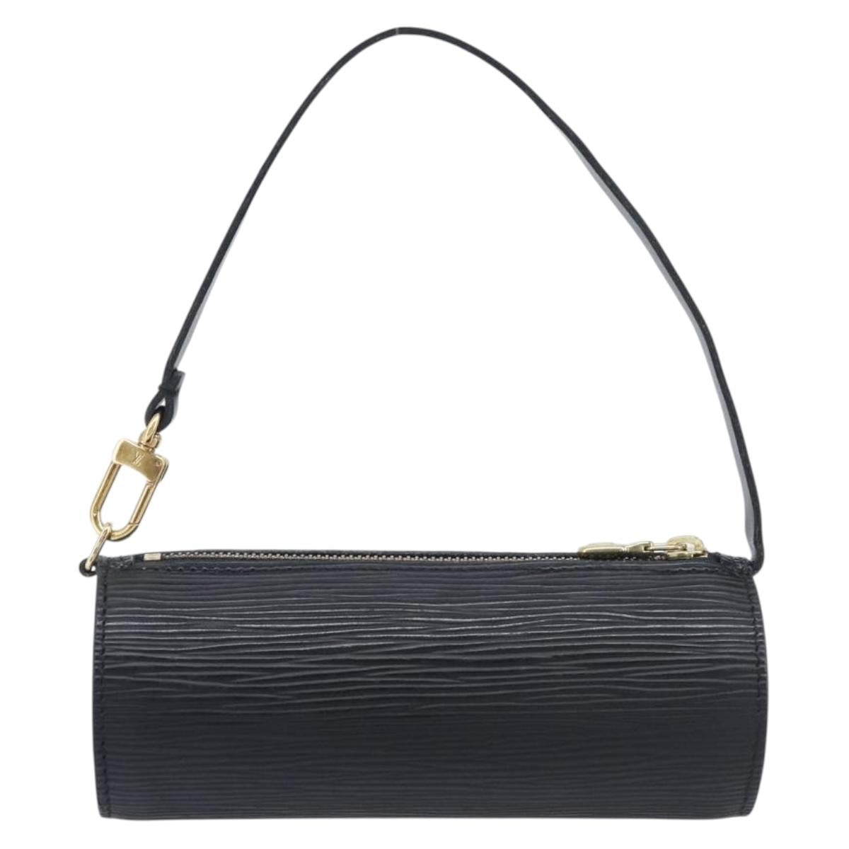 LOUIS VUITTON Epi Soufflot Pouch Black LV Auth 210689A