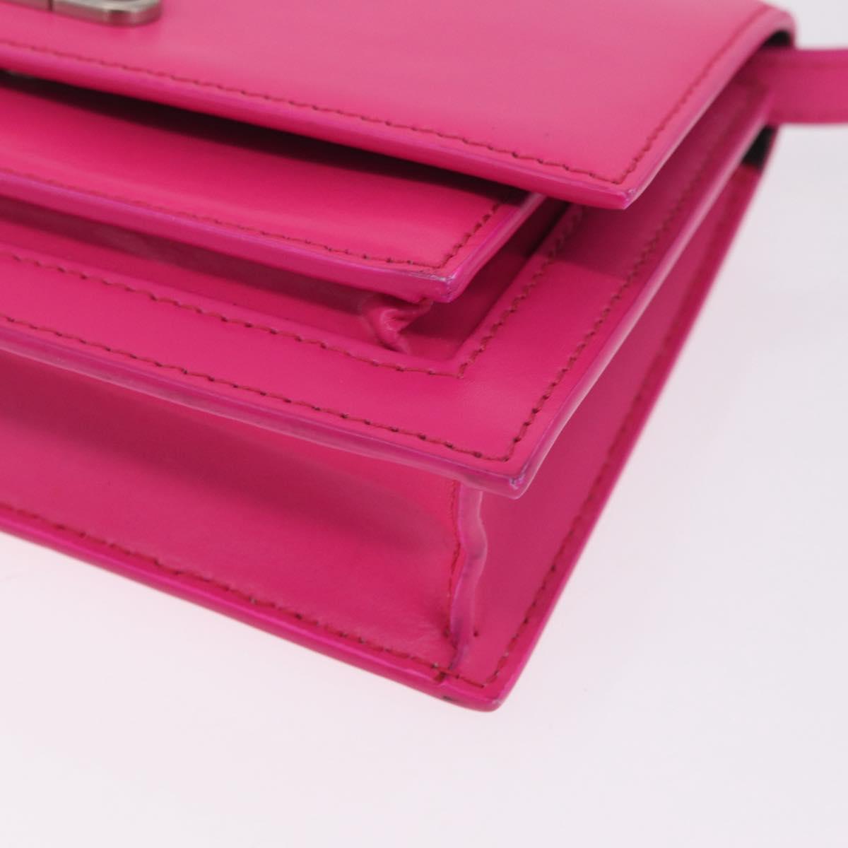 Balenciaga Sharp Shoulder Bag Leather Pink Silver 594988 Auth 210691M