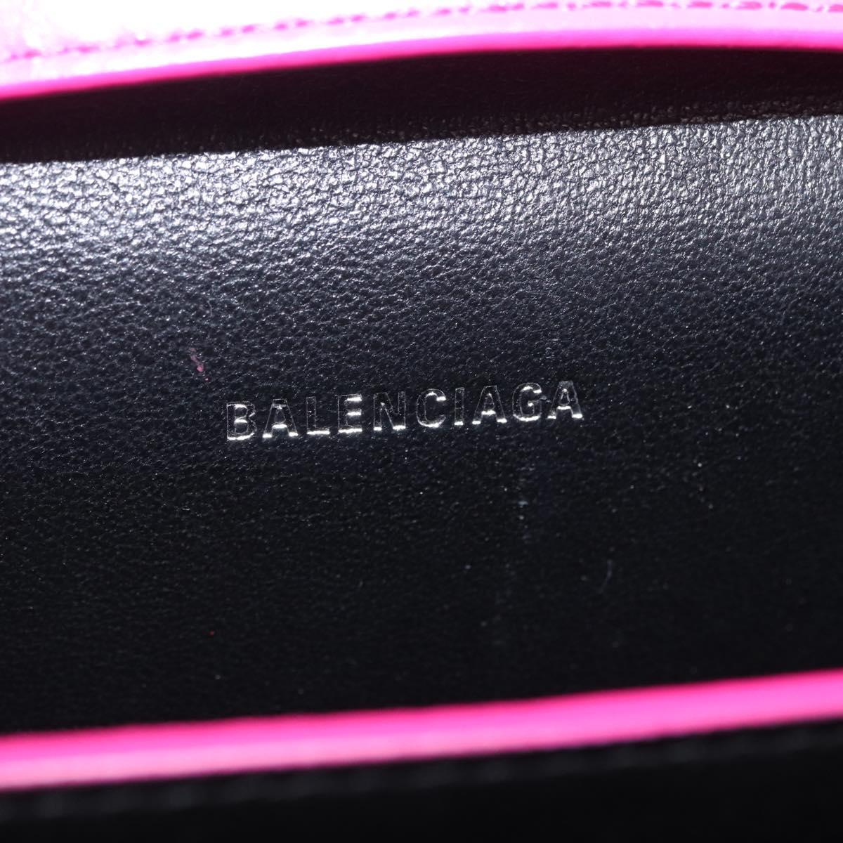 Balenciaga Sharp Shoulder Bag Leather Pink Silver 594988 Auth 210691M