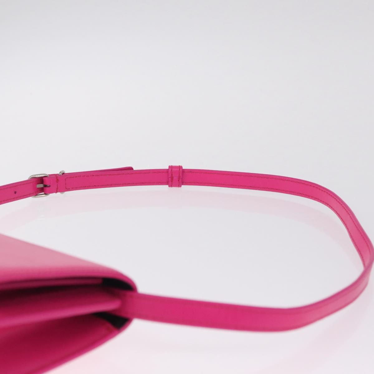 Balenciaga Sharp Shoulder Bag Leather Pink Silver 594988 Auth 210691M