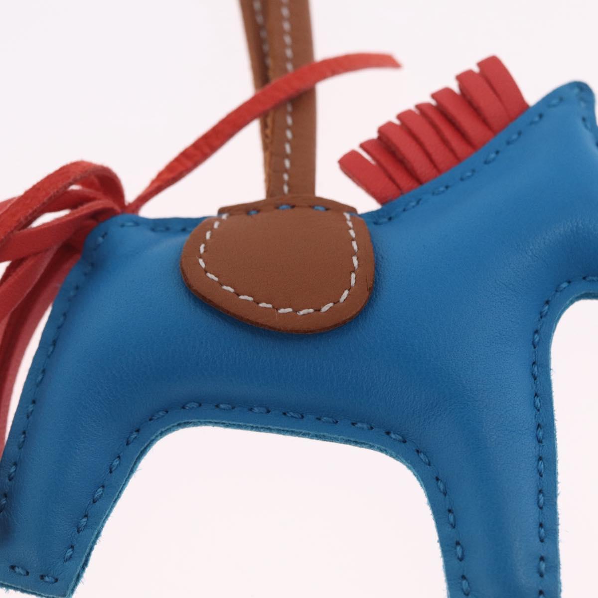 HERMES Rodeo PM Bag Charm Leather Blue Auth 210694M