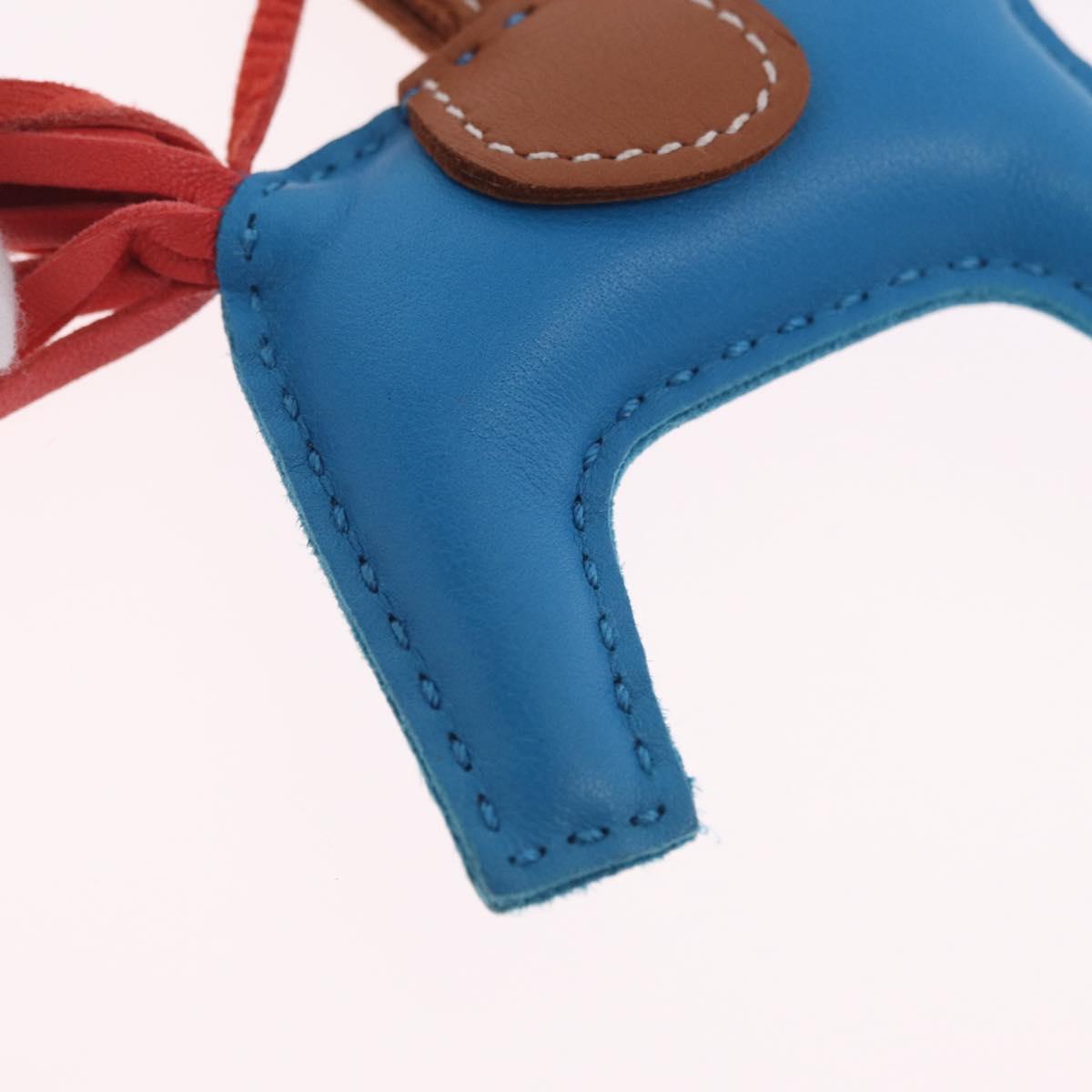 HERMES Rodeo PM Bag Charm Leather Blue Auth 210694M