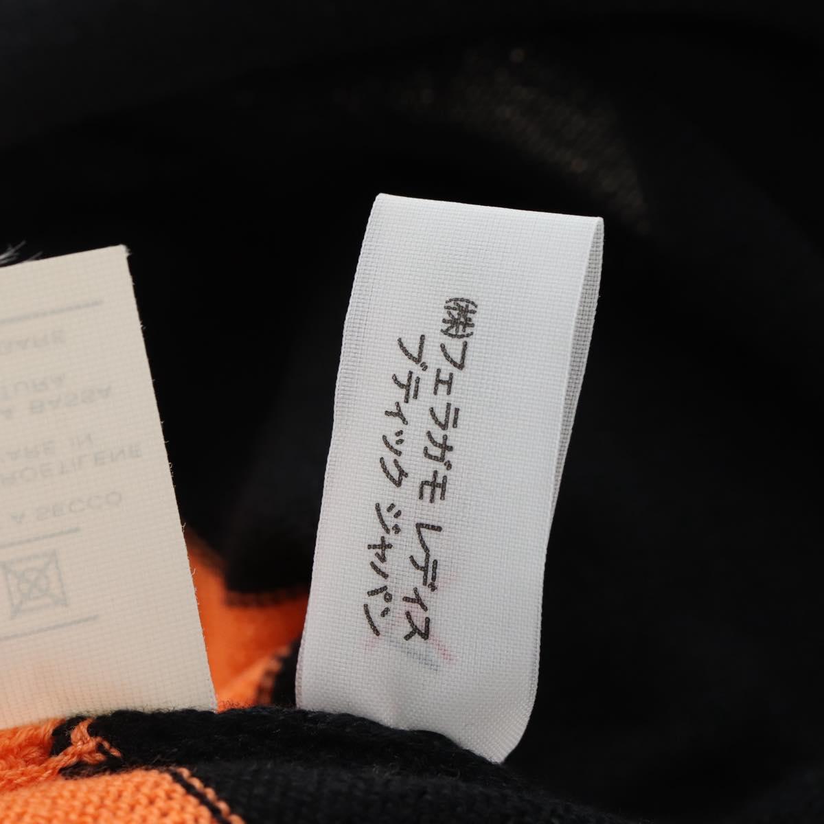 Salvatore Ferragamo Sweater Cotton M Orange Black Auth 210702A