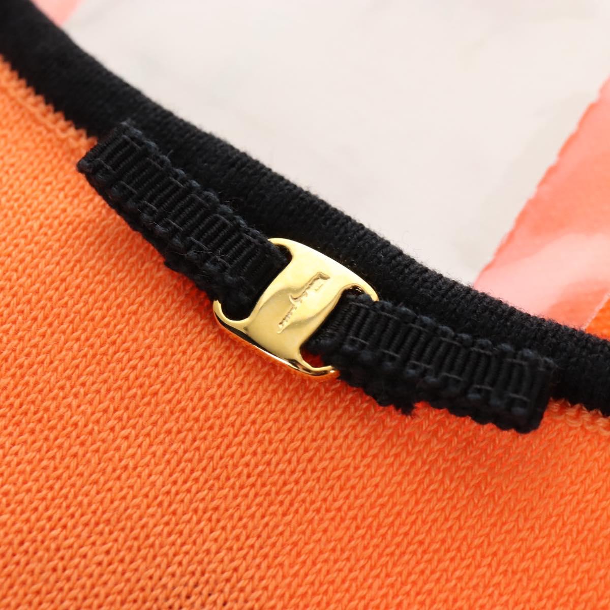 Salvatore Ferragamo Sweater Cotton M Orange Black Auth 210702A