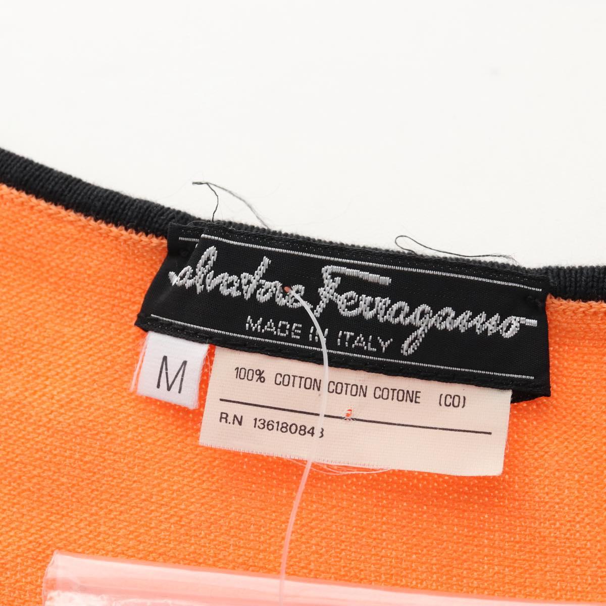 Salvatore Ferragamo Knitted Fabrics cotton M Orange Black Auth 210702A