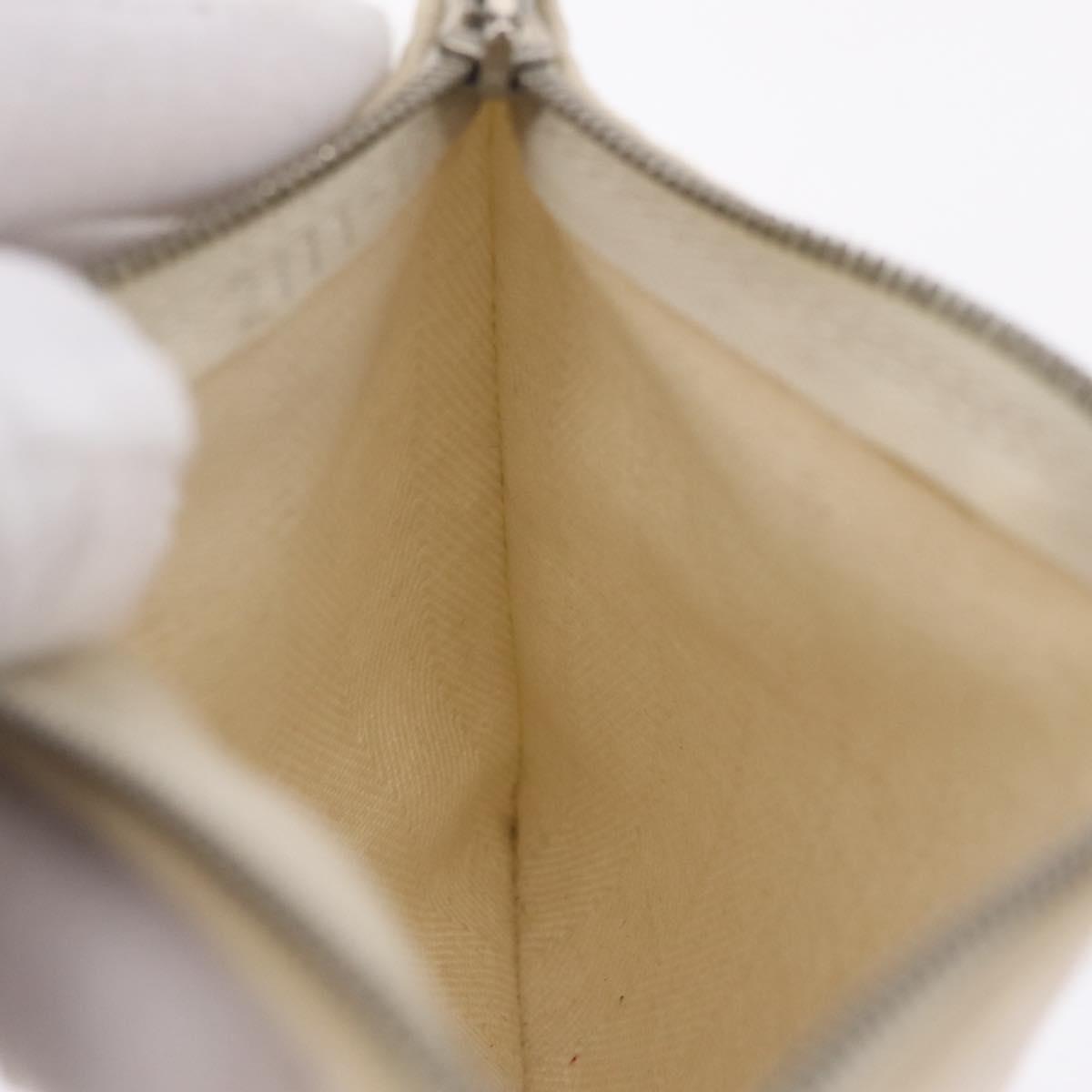 HERMES Pouch Canvas Ivory Silver Auth 210704