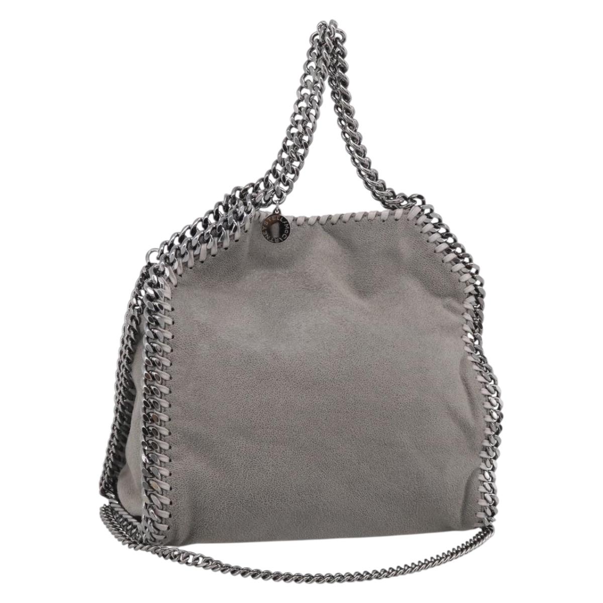 Stella McCartney Chain Falabella Bag polyester Gray Silver 371223 Auth 210705A
