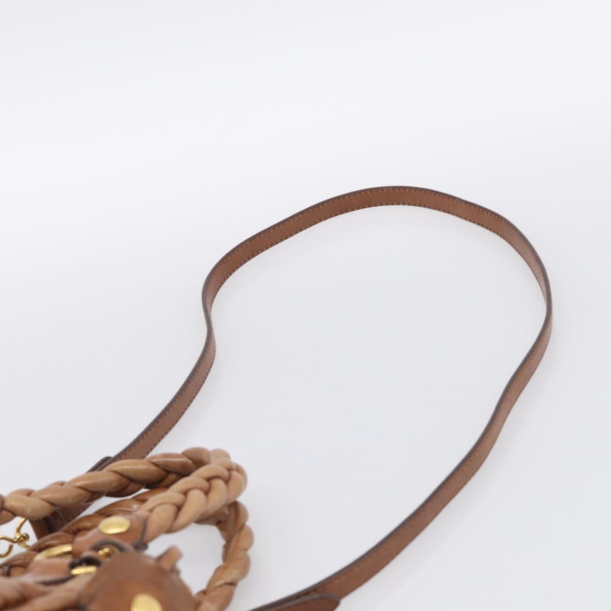 Miu Miu Matelasse Hand Bag Vitellolux 2way Brown Gold Auth 210718V
