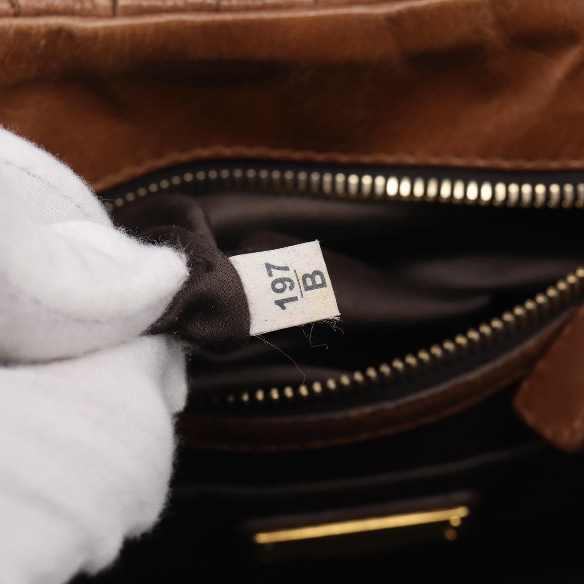 Miu Miu Matelasse Hand Bag Vitellolux 2way Brown Gold Auth 210718V