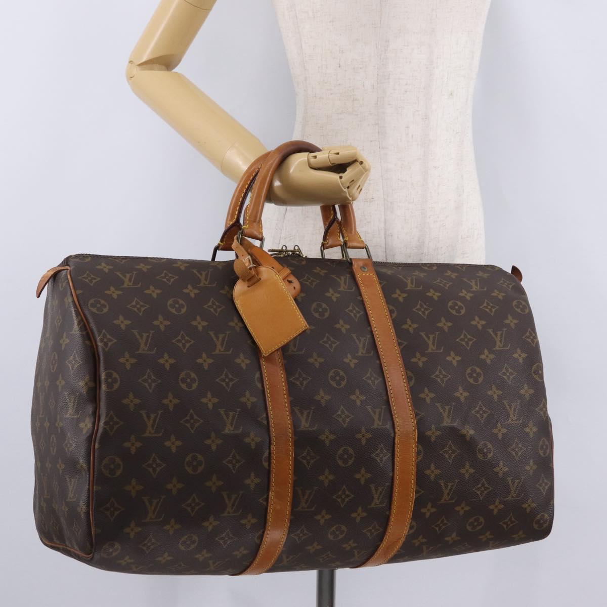 LOUIS VUITTON Monogram Keepall 50 Boston Bag M41426 LV Auth 210722