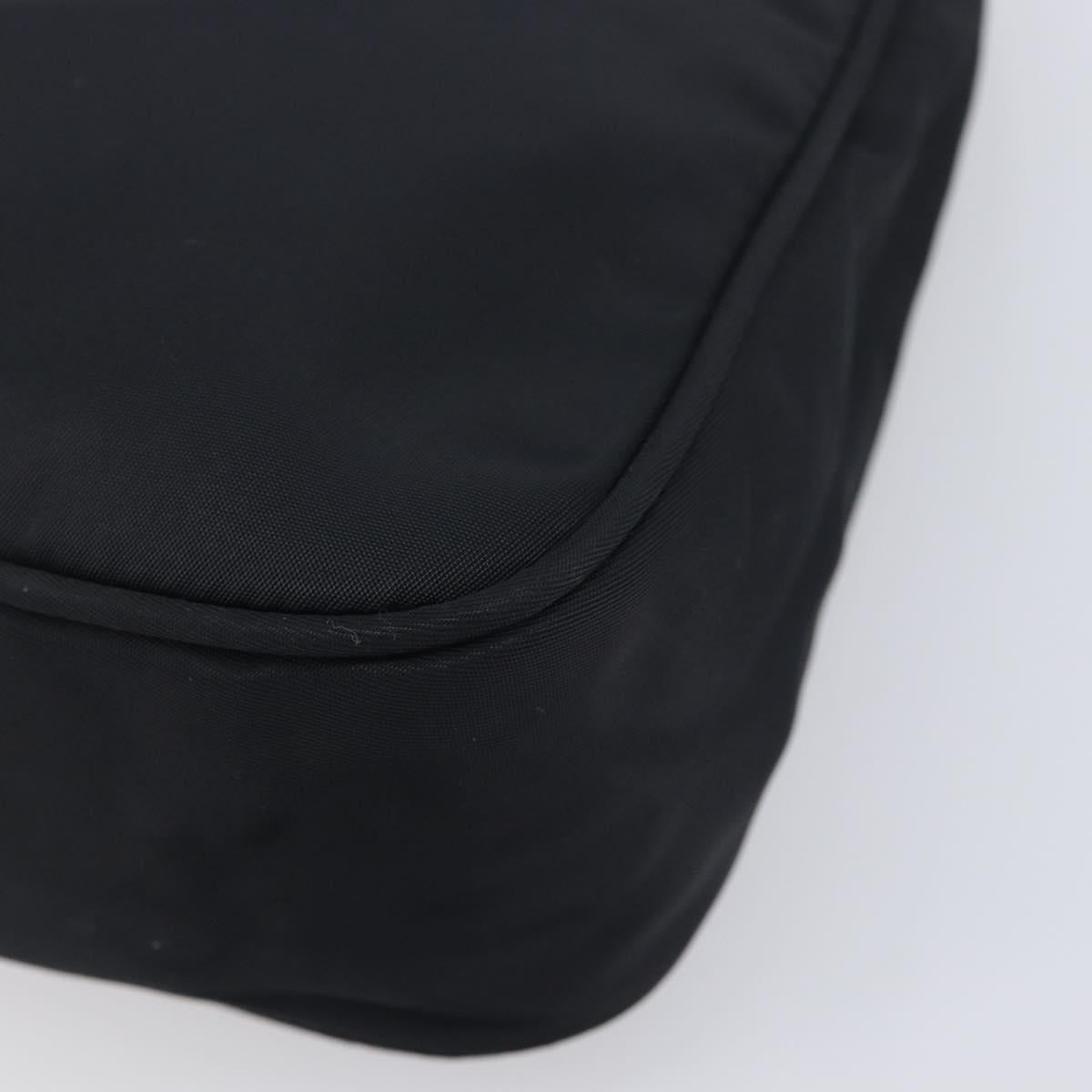 PRADA Hand Pouch Nylon Black Silver Auth 210726V