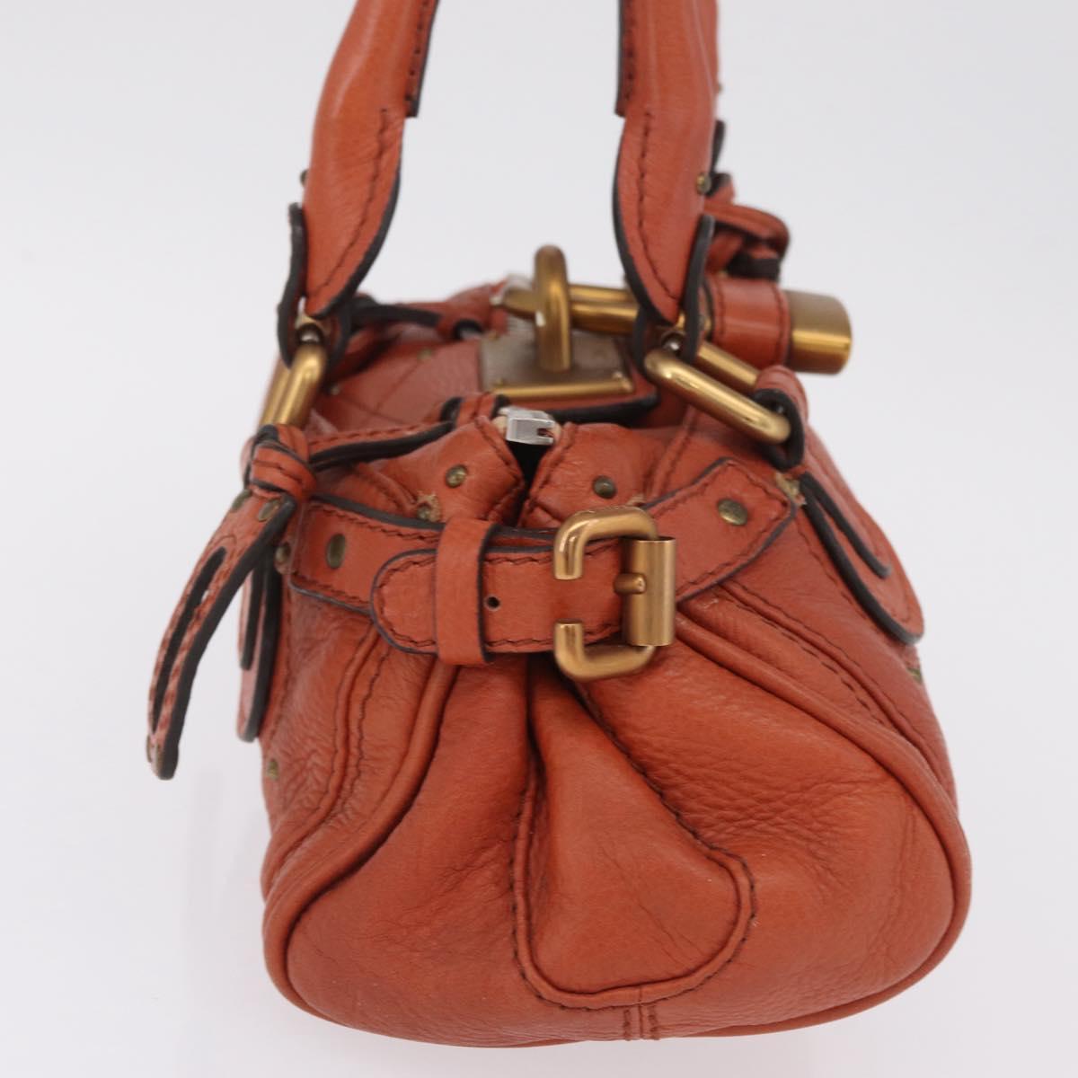 Chloe Paddington Hand Bag Leather Brown Gold Silver Auth 210728V
