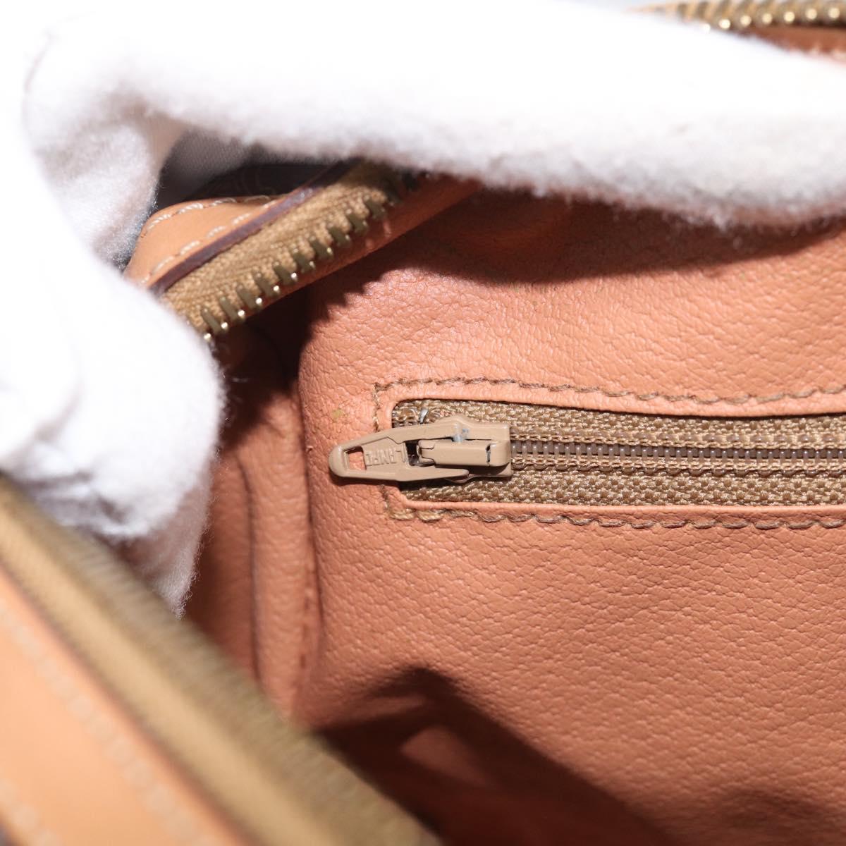 CELINE Macadam Canvas Boston Bag PVC Leather 2way Brown Gold Auth 210734V