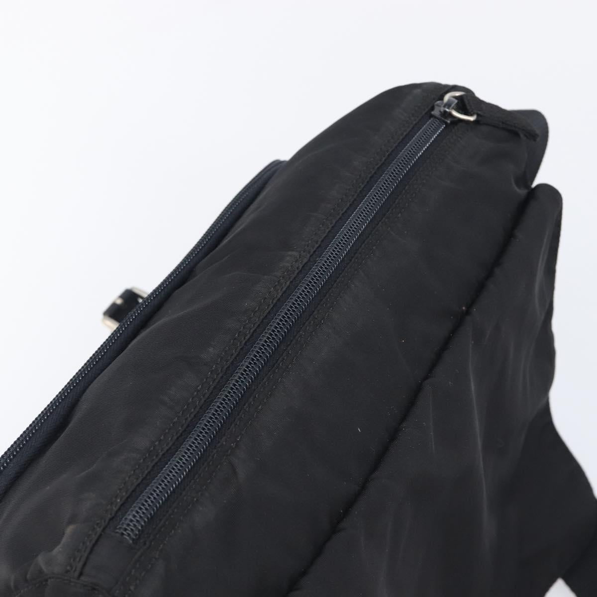 PRADA Shoulder Bag Nylon Black Silver Auth 210738A