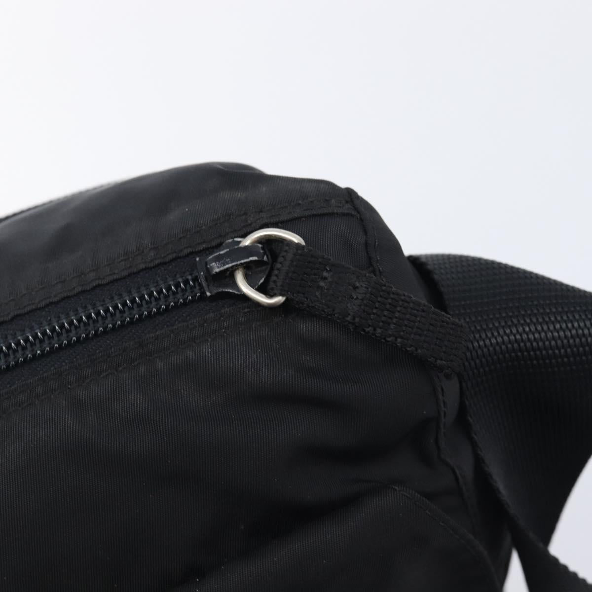 PRADA Shoulder Bag Nylon Black Silver Auth 210738A