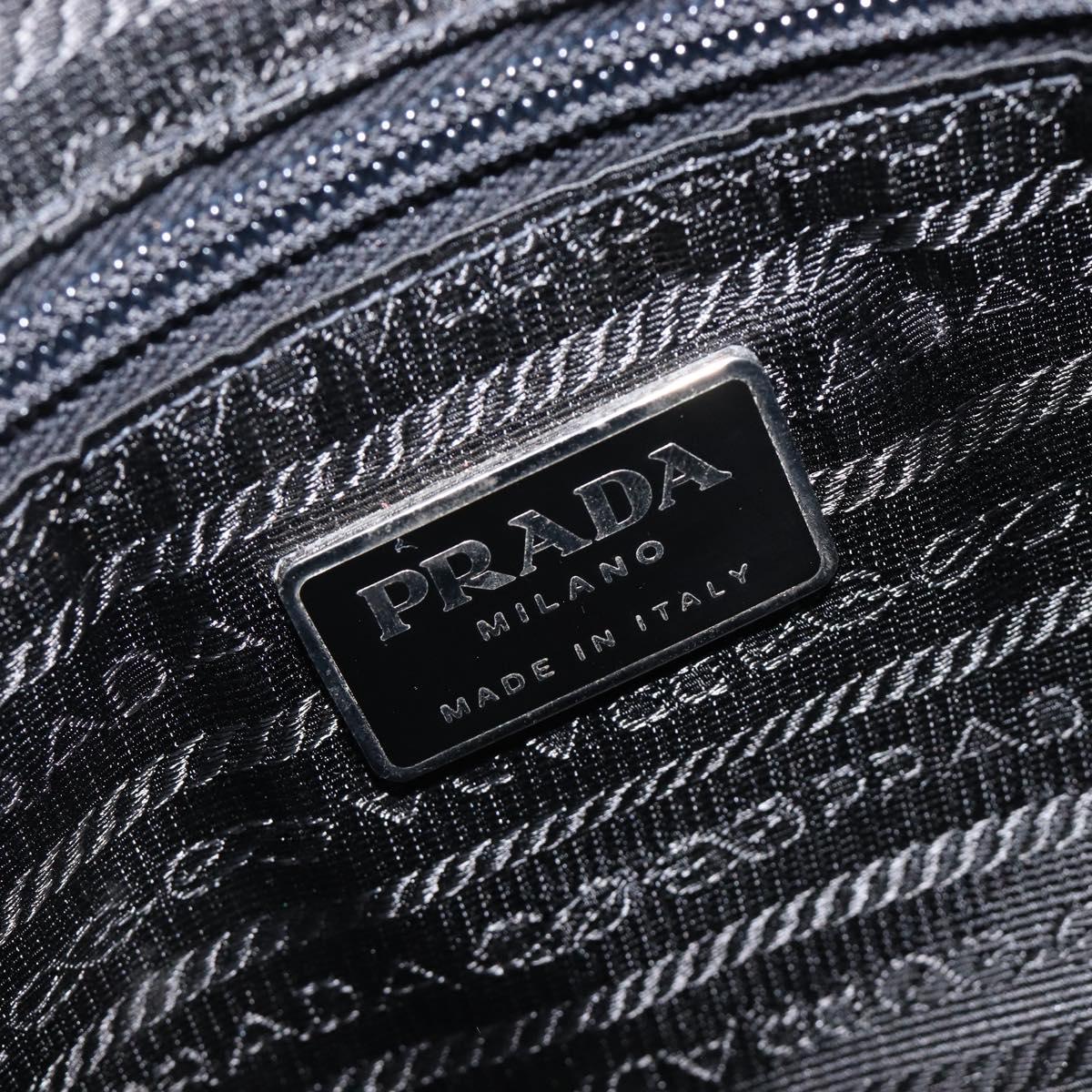 PRADA Shoulder Bag Nylon Black Silver Auth 210738A
