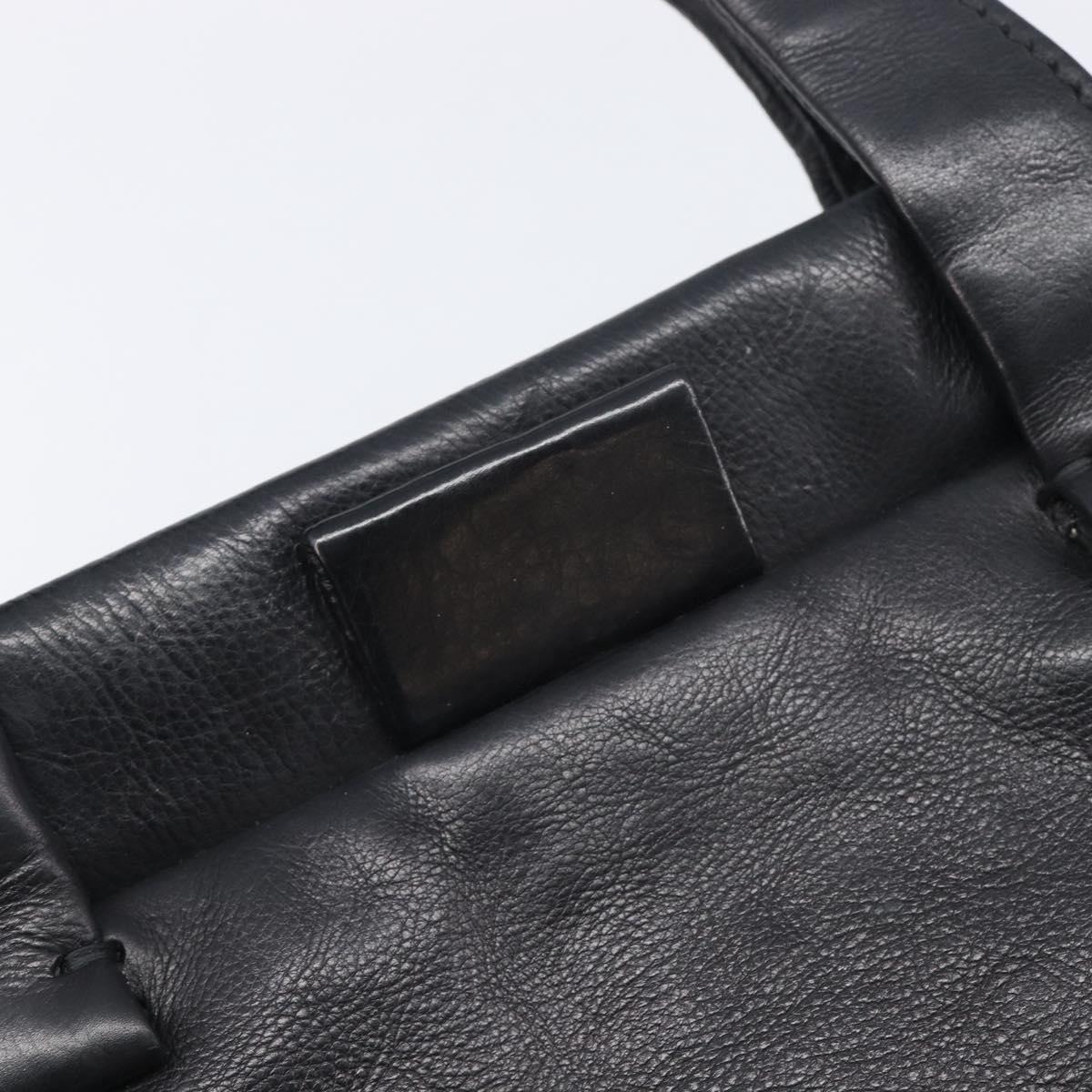 Miu Miu Vitterodino Hand Bag Leather Black Silver Auth 210750A