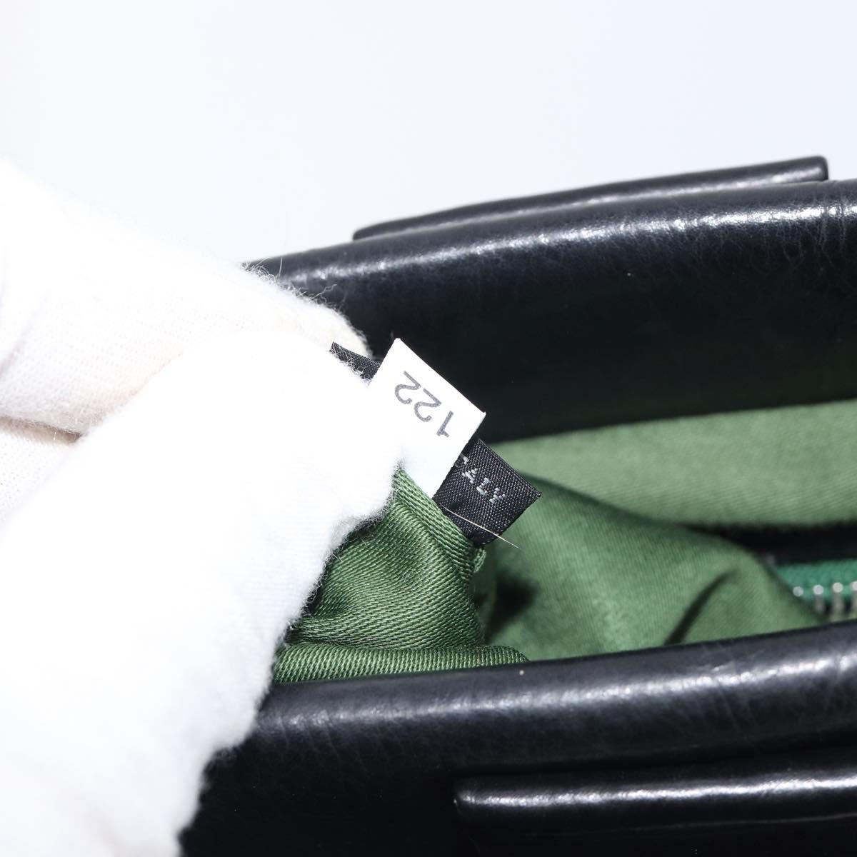 Miu Miu Vitterodino Hand Bag Leather Black Silver Auth 210750A