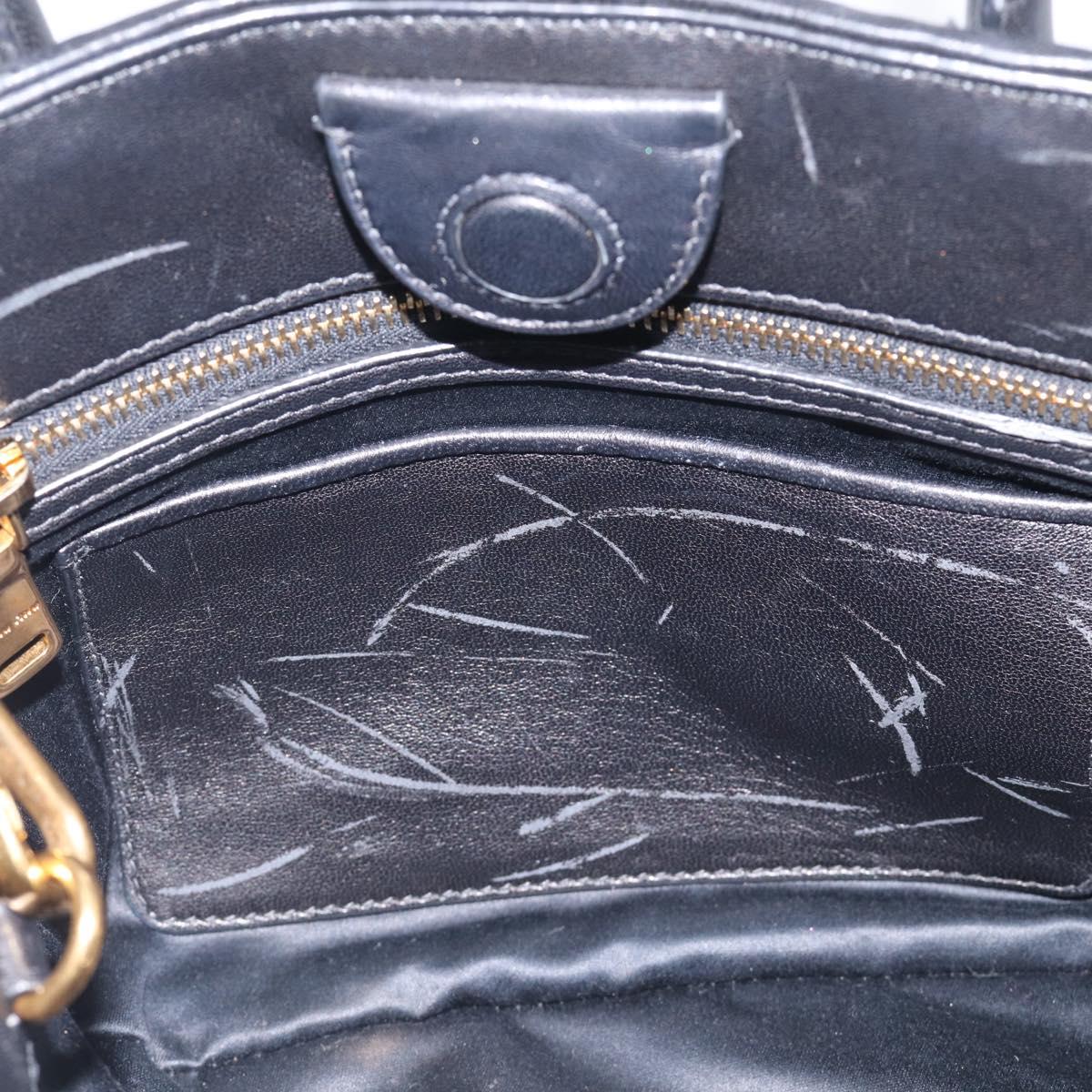 Miu Miu Matelasse Hand Bag Leather 2way Black Gold Auth 210751V