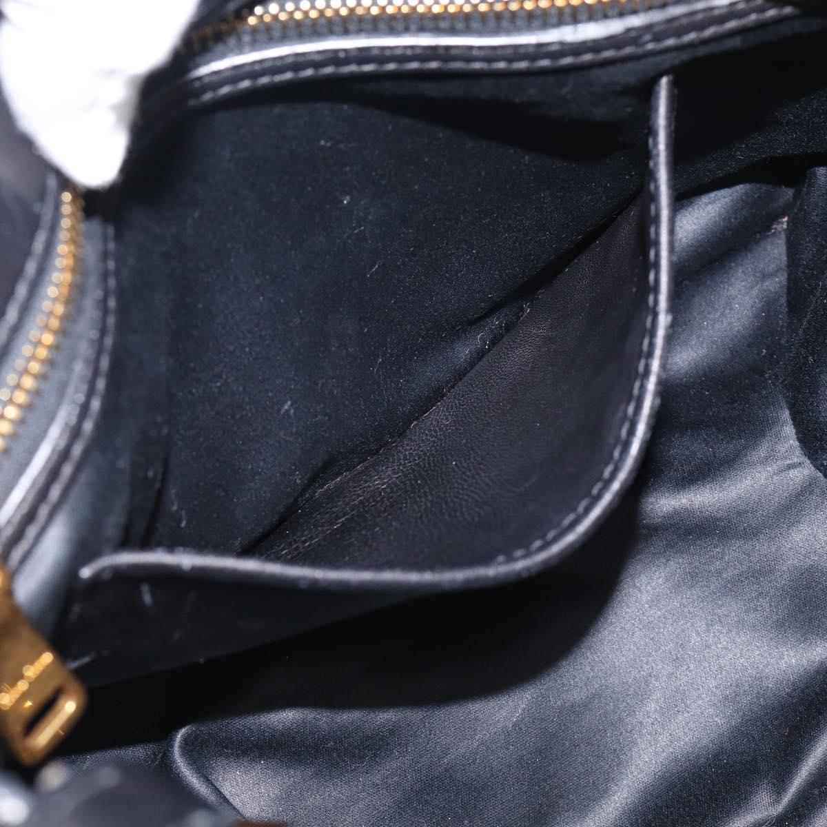 Miu Miu Matelasse Hand Bag Leather 2way Black Gold Auth 210751V