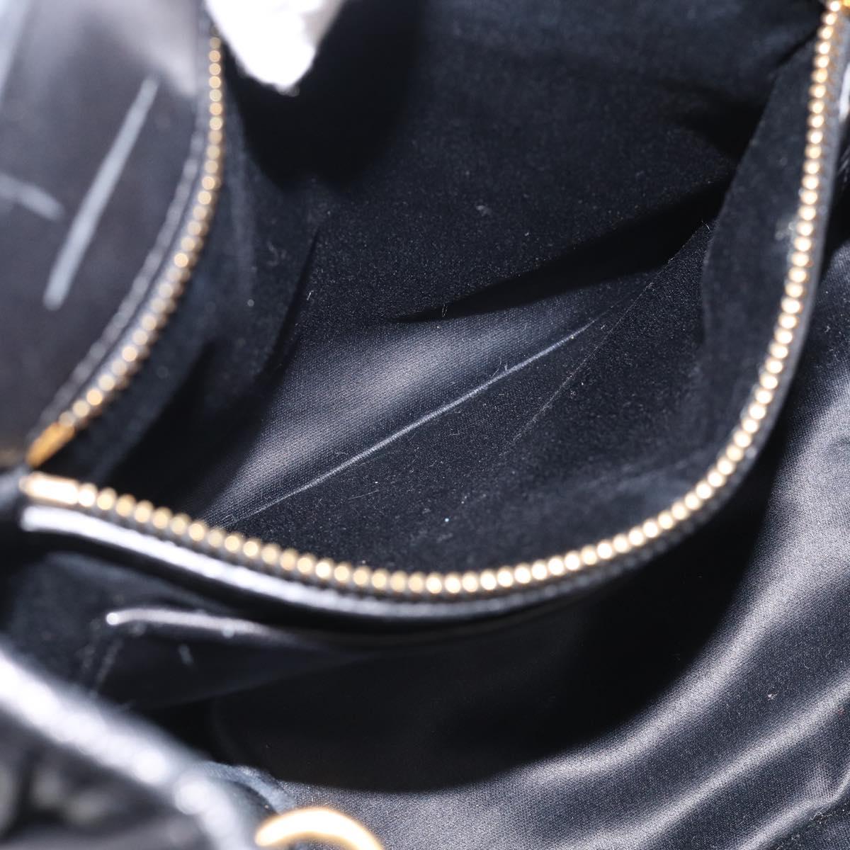 Miu Miu Matelasse Hand Bag Leather 2way Black Gold Auth 210751V