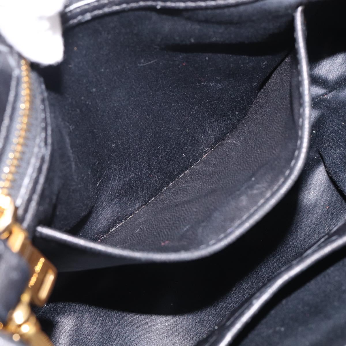 Miu Miu Matelasse Hand Bag Leather 2way Black Gold Auth 210751V