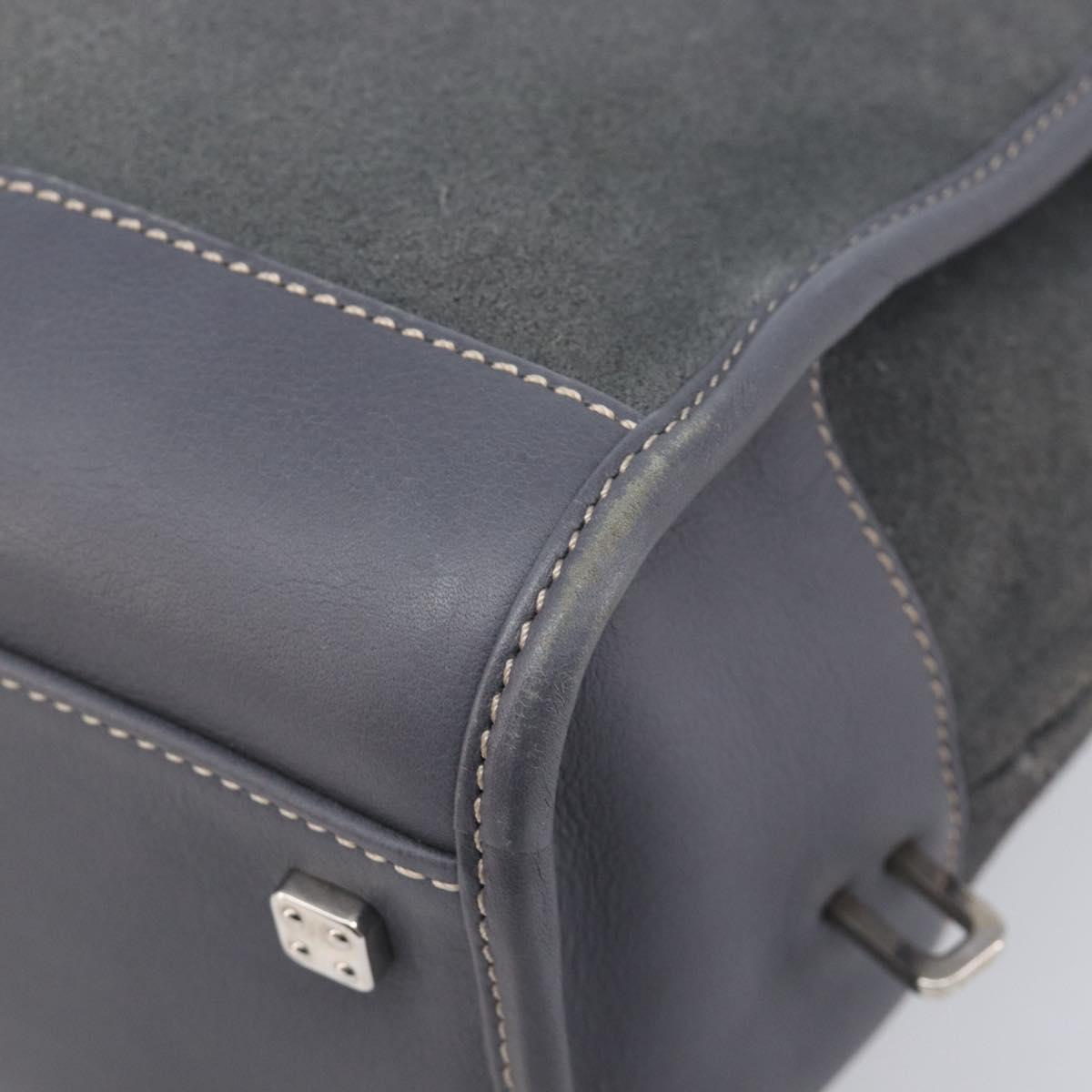 LOEWE Amazona 28 Hand Bag Suede Gray Silver Auth 210758V