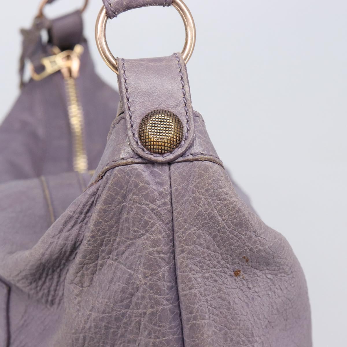Balenciaga Giant Day Shoulder Bag Leather Purple Gold 285437 Auth 210764V
