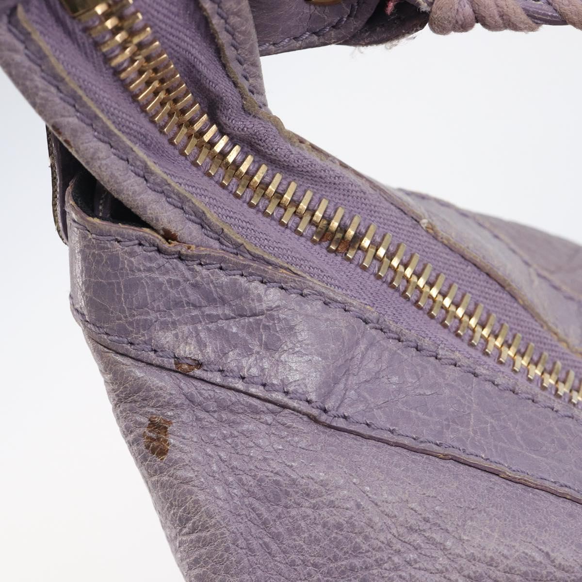 Balenciaga Giant Day Shoulder Bag Leather Purple Gold 285437 Auth 210764V