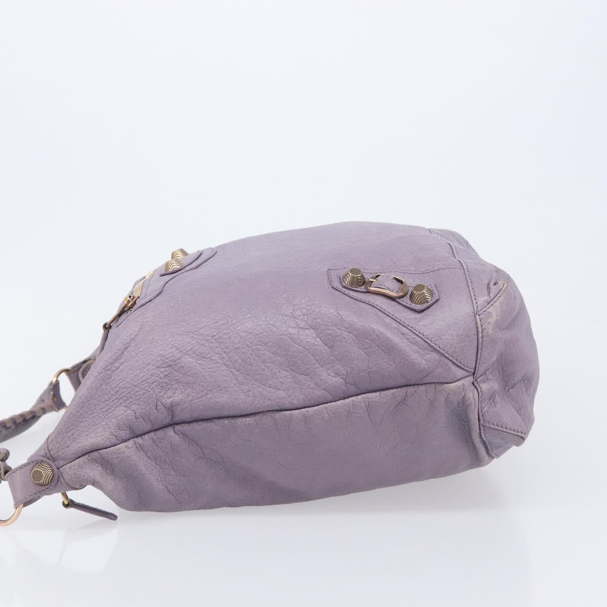 Balenciaga Giant Day Shoulder Bag Leather Purple Gold 285437 Auth 210764V