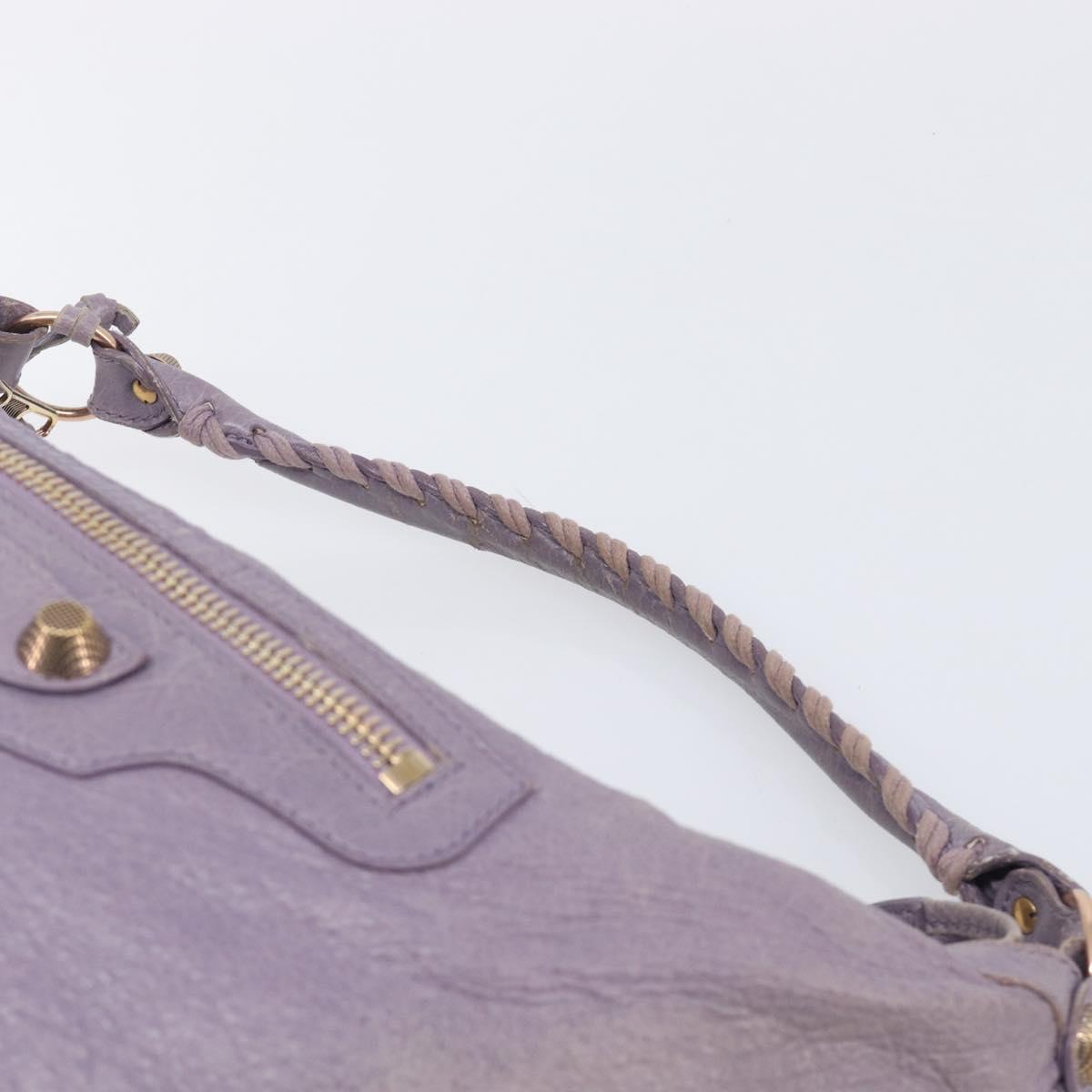 Balenciaga Giant Day Shoulder Bag Leather Purple Gold 285437 Auth 210764V