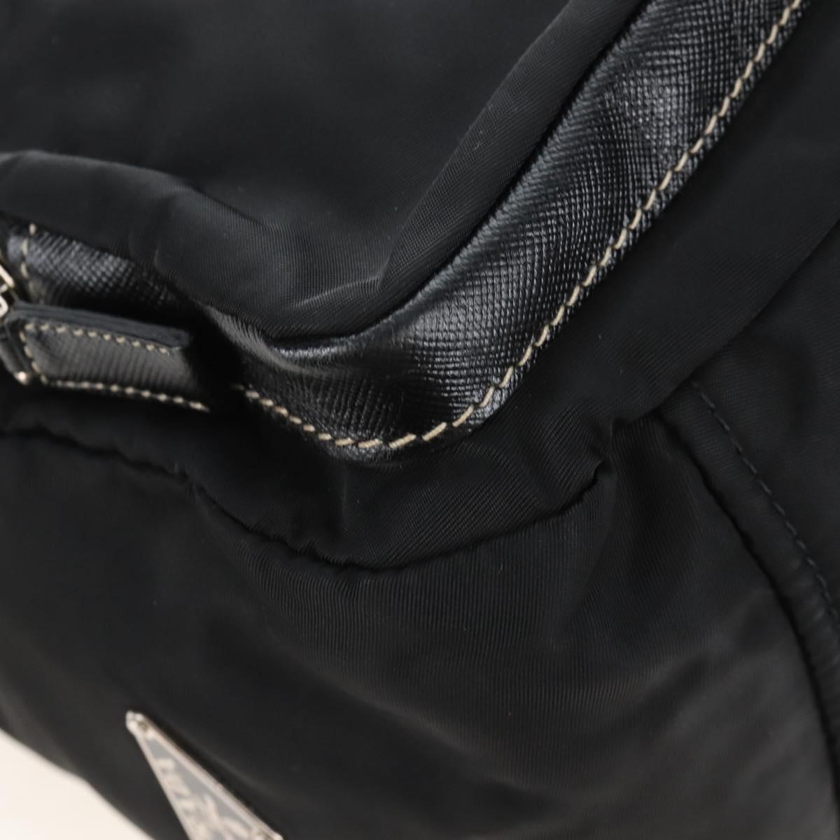 PRADA Shoulder Bag Nylon Black Silver Auth 210770V