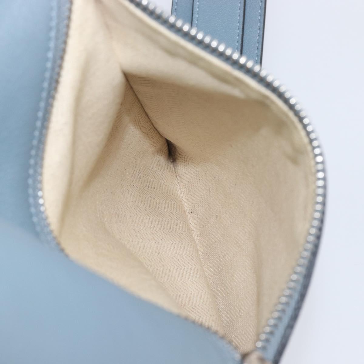 LOEWE Puzzle Bag Hand Bag Leather 2way Light Blue Silver Auth 210776M