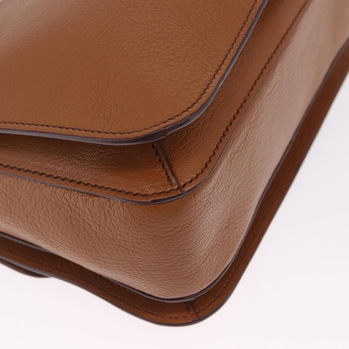 Miu Miu Madras Hand Bag Leather 2way Brown Gold Auth 210778V