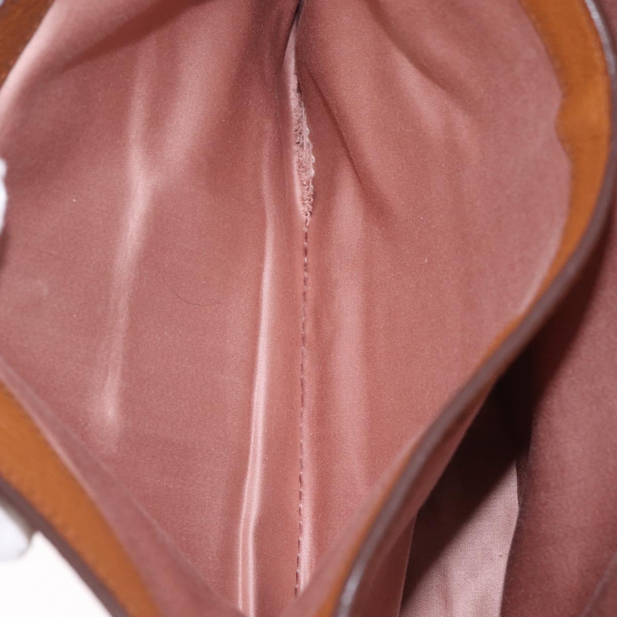 Miu Miu Madras Hand Bag Leather 2way Brown Gold Auth 210778V